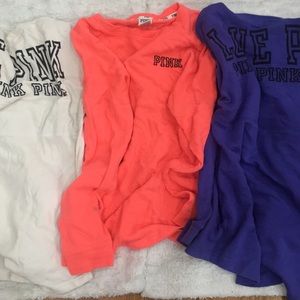 3 pink pullovers